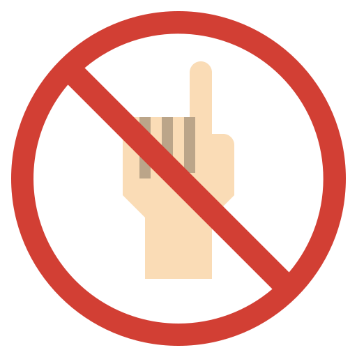 Hand, signaling, touch, virus icon