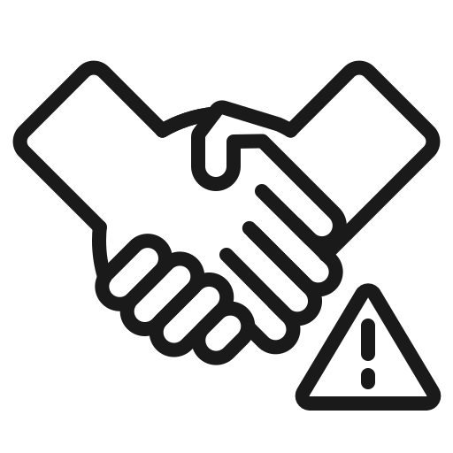 Attention, caution, coronavirus, handshake, shake, virus, warning icon