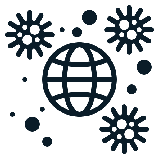 Coronavirus, disease, earth, globe, infection, spreading, virus icon
