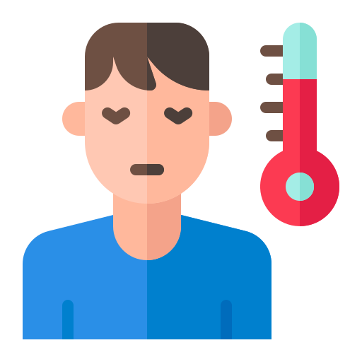 Avatar, fever, man, patient, virus icon