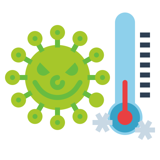 Cold, happy, smile, temperature, virus icon