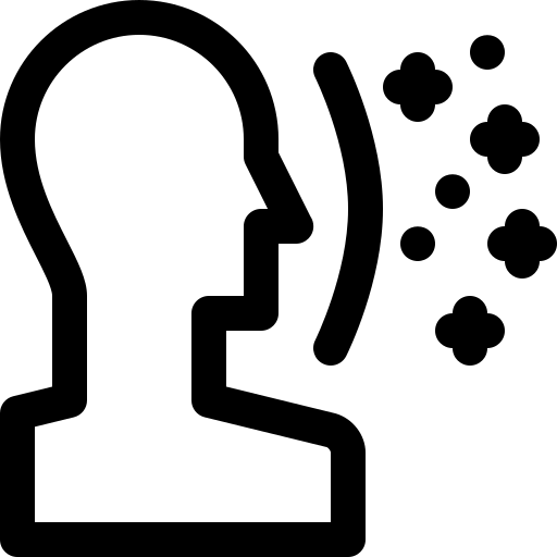 Contact, disease, face, virus icon