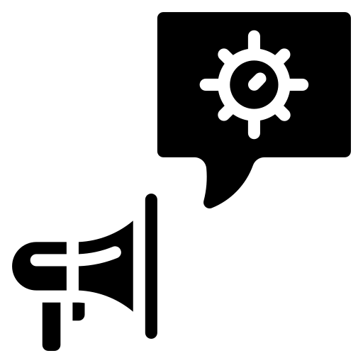 Coronavirus, megaphone, news, speech, spread, virus icon