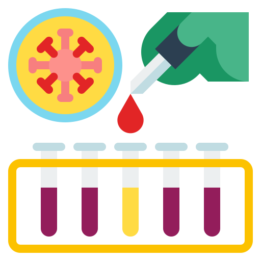 Blood, lab, laboratory, test, virus icon