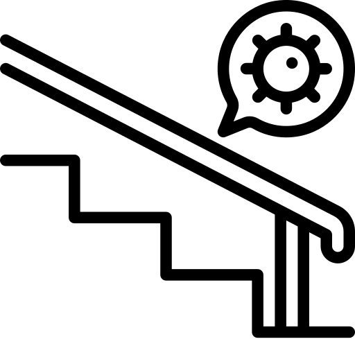 Health, distance, virus, stairs, infection, coronavirus icon