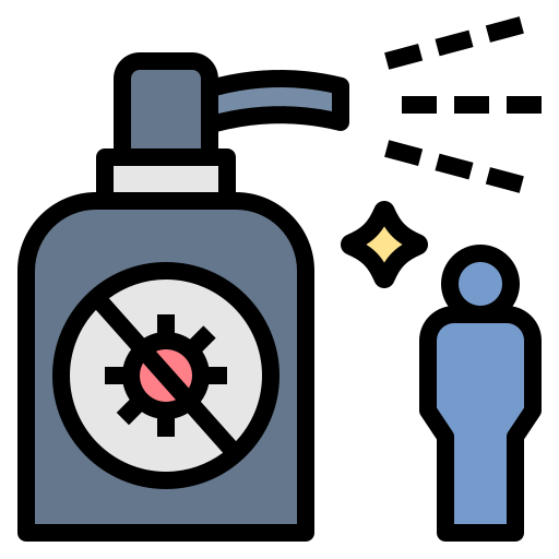 Clean, disinfection, pathogen, spray, virus icon