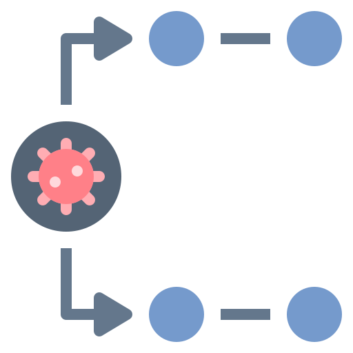 Disease, pathogen, spread, transmission, virus icon
