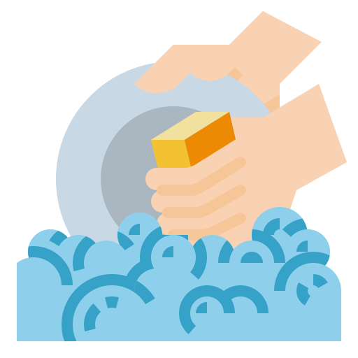 Cleaning, dishes, hand, virus, wash icon