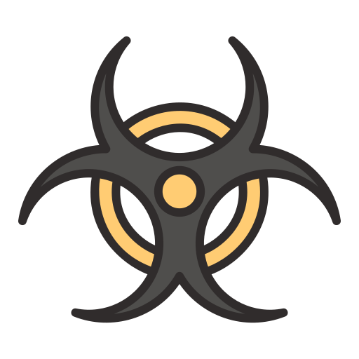 Biohazard, caution, dangerous, hazard, industry, toxic, virus icon
