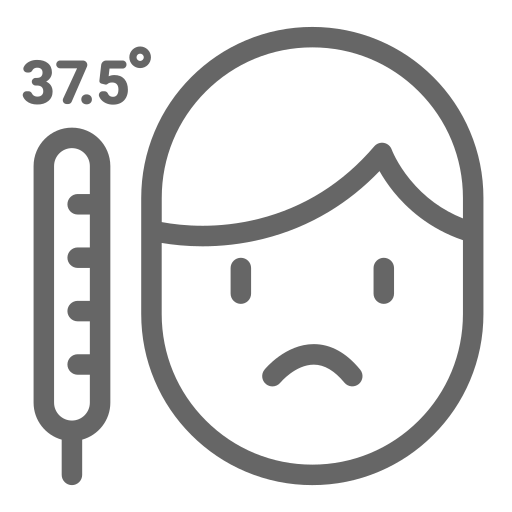 Cold, fever, temperature, thermometer, virus icon