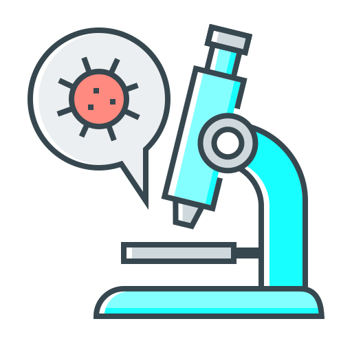 Biology, coronavirus, covid, laboratory, microscope, research, virus icon