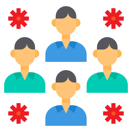 Coronavirus, group, people, transmission, virus icon