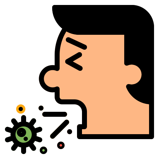 Corona, coronavirus, cough, coughing, symptom, virus icon