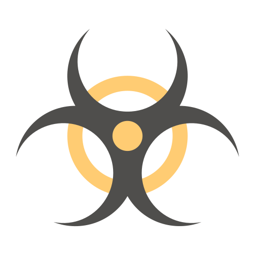 Biohazard, caution, dangerous, hazard, industry, toxic, virus icon