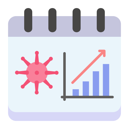 Bacteria, coronavirus, covid, graphic, statistics, virus icon