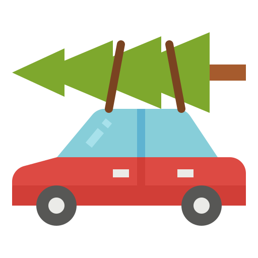 Car, christmas, transport, tree, truck icon