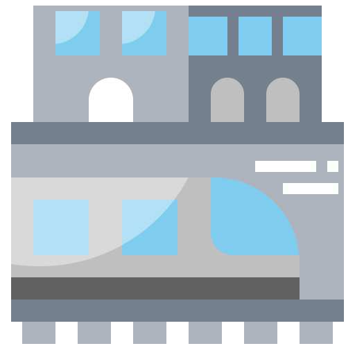 Railway, subway, train, transport, transportation icon