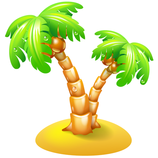 Beach, leisure, palm, travel, vacation icon