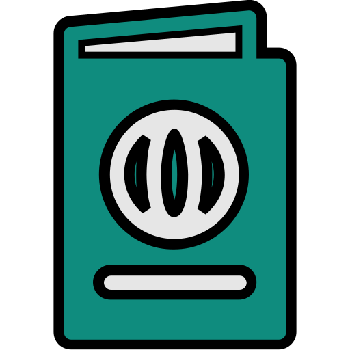 Document, filled, international, journey, passport, travel icon