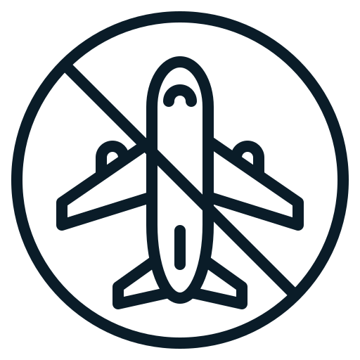 Airplane, ban, coronavirus, covid19, prohibit, travel icon