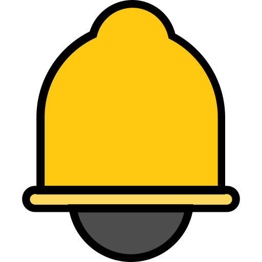 Bell, filled, ring, sound, travel icon