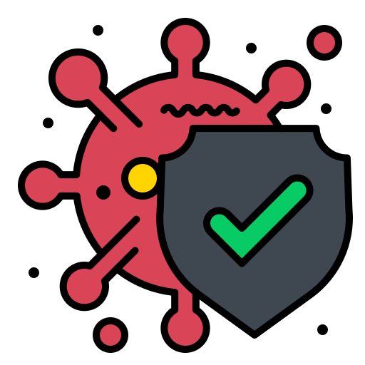 Bacteria, disease, protection, safe icon