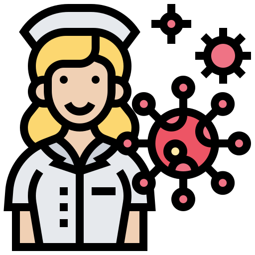 Bacteria, biology, coronavirus, covid-19, nurse, virus icon