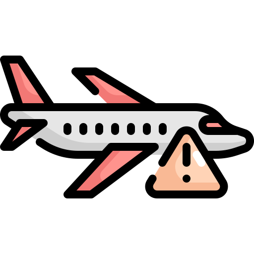 Airplane, plane, transport, transportation, travel, warning icon