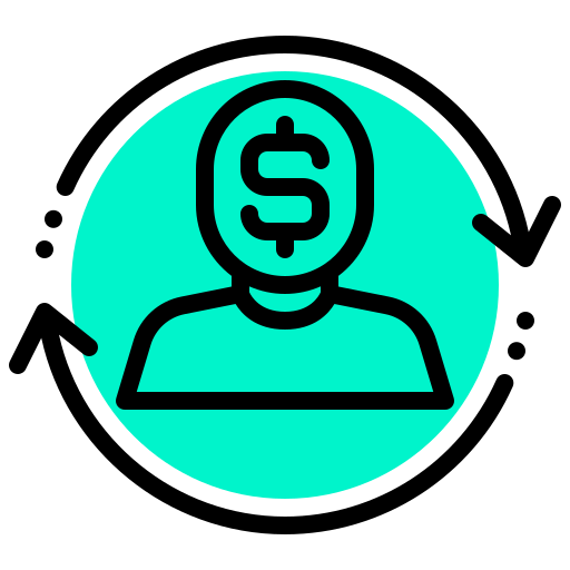 Arrow, exchange, human, man, money, rotation icon