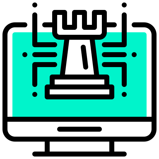 Chess, computer, strategy, tactic, technology icon