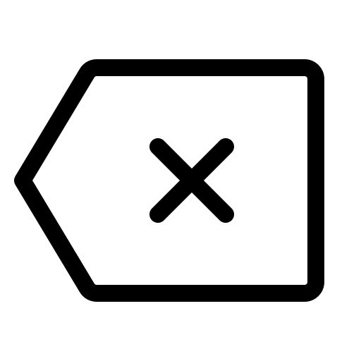 Backspace, light icon