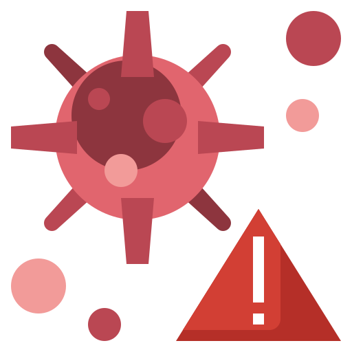 Bacteria, coronavirus, danger, virus, warning icon