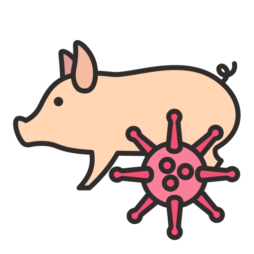 Bacteria, coronavirus, outbreak, pandemic, pig, virus icon