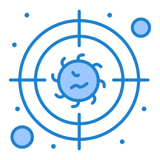 Bacteria, disease, target, virus icon