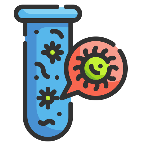 Bacteria, chemical, lab, science, test, tube, virus icon