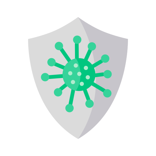 Bacteria, coronavirus, covid, shield, virus icon