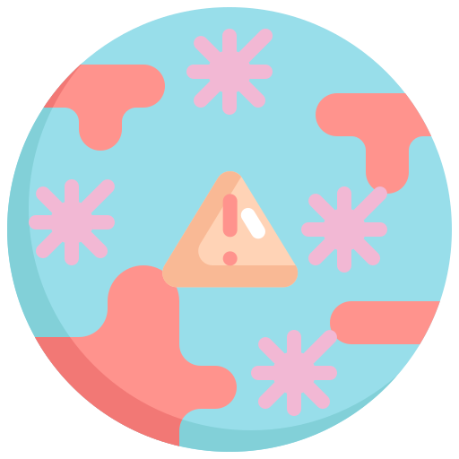 Bacteria, transmission, virus, warning, world, worldwide icon