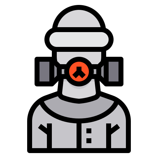 Bacteria, gas, mask, protect, scientist, virus icon