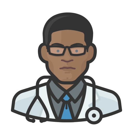 Black, coronavirus, doctor, male icon