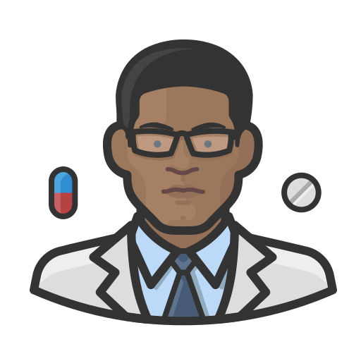Black, coronavirus, male, pharmacist icon