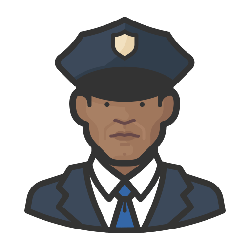 Black, coronavirus, male, police icon