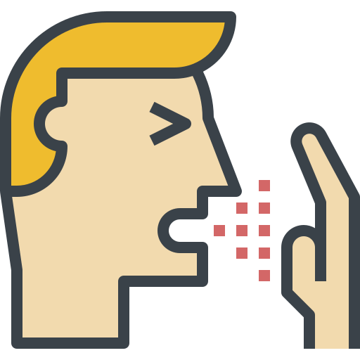 Cough, flu, sick, sneezing, sniffling, wheezing, covid-19 icon