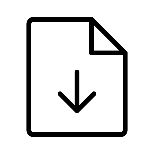 File, arrow, down, thin icon