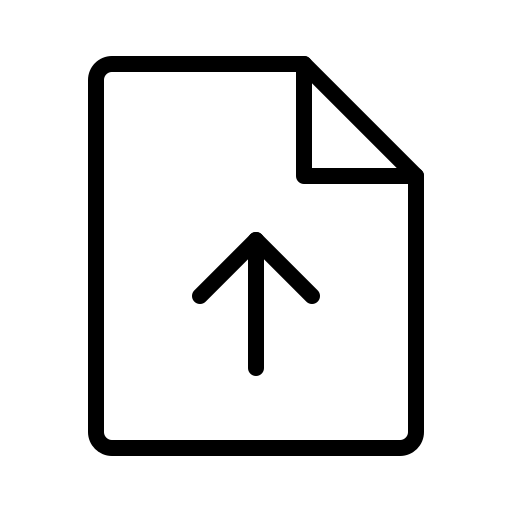 File, arrow, up, thin icon