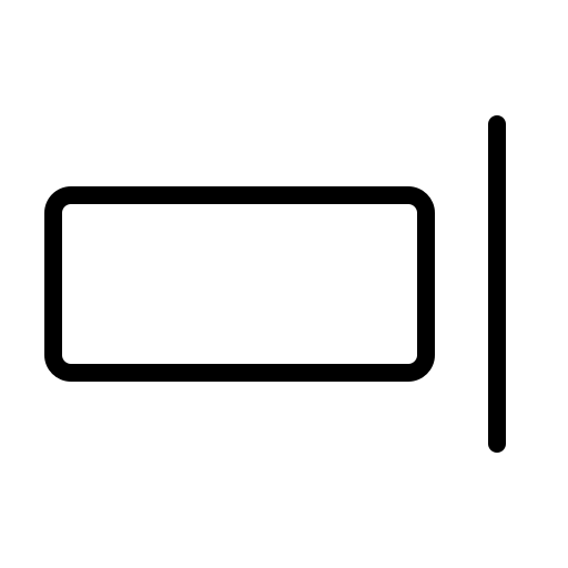 Align, right, simple, thin icon