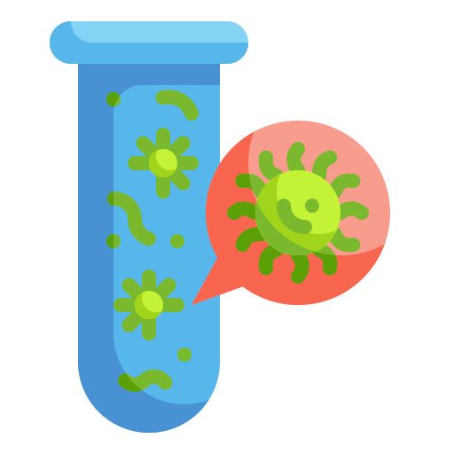 Bacteria, chemical, lab, science, test, tube, virus icon