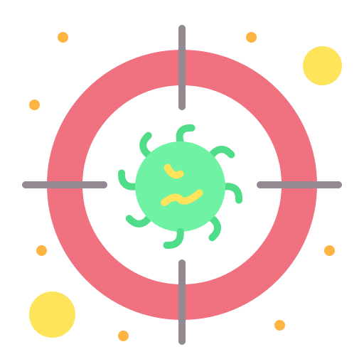 Bacteria, disease, target, virus icon