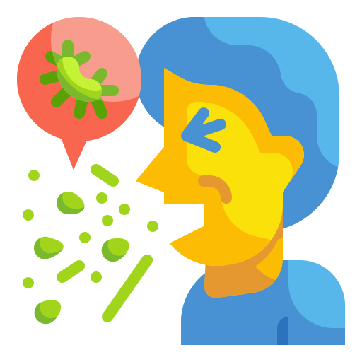 Bacteria, cough, illness, pacient, sickness, sneeze, virus icon