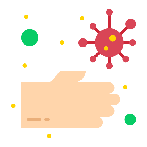 Bacteria, dirty, hands, unhealthy icon