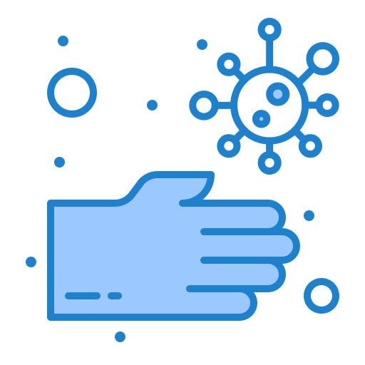 Bacteria, dirty, hands, unhealthy icon